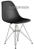 The Patricia-Eiffel black chair with chrome base