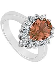 Smoky Topaz and Diamond Ring 14K White Gold - 1.50 CT TGW