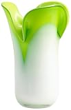 Andre Large Hot Green and Icy White Glass Vase