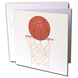 CherylsArt Sports Basketball - Basketball Hoop Net - Greeting Cards-12 Greeting Cards with envelopes