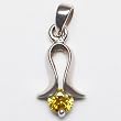 925 Sterling Silver Rhodium Finished with inlaid CZ (A) stones- Pendant