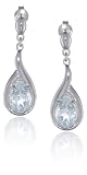Sterling Silver Blue Topaz Pear Shape Earrings