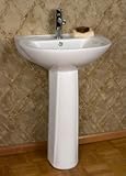 IMAGE OF CeCe Pedestal Sink - Single Hole Faucet Drilling - White