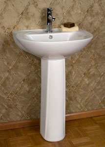 CeCe Pedestal Sink - Single Hole Faucet Drilling - White