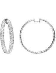 18K White Gold 12 1/4 ct. Diamond "In and Out" Hoop Earrings