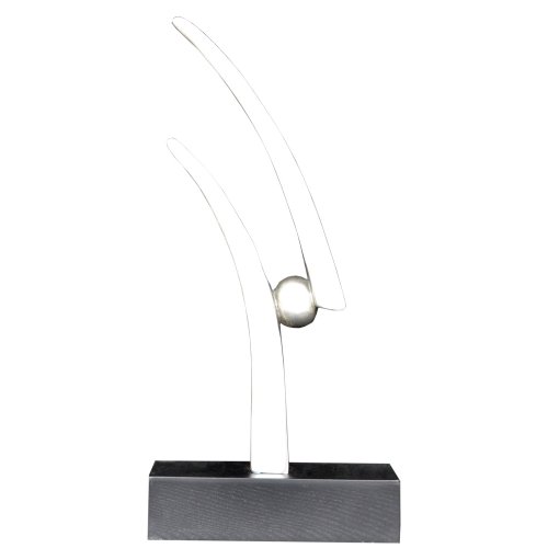 s`home elt3031 AWARD Deko-Skulptur aus Holz 44 cm, silber