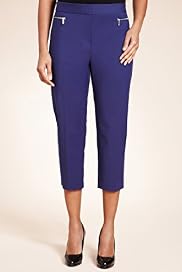 Slim Leg Cropped Zip Trousers