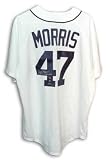 Autographed Jack Morris Detroit Tigers White Majestic Jersey Inscribed 84 WS Champs