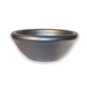 Fiberglass Planter - Osaka Style, Round Planter, Metallic Charcoal Color, 18 by 