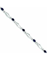 Genuine .925 Sterling Silver Sapphire And Diamond Bracelet 3.4 Grams . 100% Satisfaction Guaranteed.