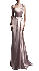 Mermaid Fall Beaded One Shoulder Evening Dress  with a Brush/Sweep Train 
