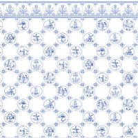 Dollhouse Blue Dutch Tile Design Wallpaper