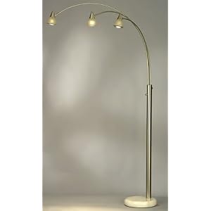 Nova 76.5 Century Arc Floor Lamp in Brushed Nickel w  3 Lights by Nova