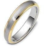 4.5mm Classic 14 Karat Yellow Gold & Titanium Wedding Band Ring