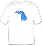 T-shirt with map, michigan, outline, state