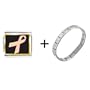 Peach Ribbon Awareness Italian Charm