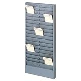 Time Card Rack With Adjustable Pockets - Grey