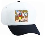White Cap with male, man, board, Texas, welcome, abstract, wishes, sign, American, flag, holding, greeting, clown, suit
