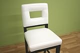 Isa White Leather Barstool