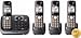 Panasonic KX-TG6544B DECT 6.0 PLUS Expandable Digital Cordless Answering System with 4 Handsets