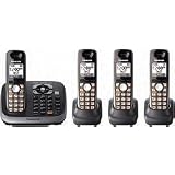 Panasonic KX-TG6544B DECT 6.0 PLUS Expandable Digital Cordless Answering System with 4 Handsets