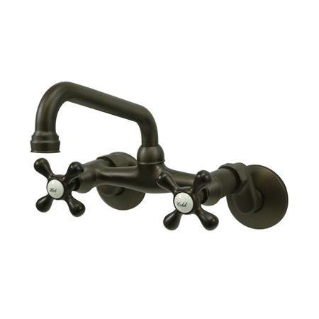 Kingston Brass KS213ORB Victorian Wall Mount Kitchen Faucet with Twin Handles, 4