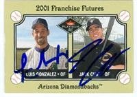 Luis Gonzalez & Jack Cust autographed Baseball Card (Arizona Diamondbacks)