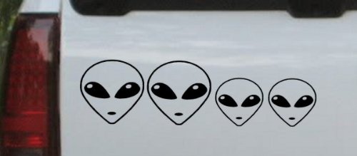 Alien Stick Family Stick Family Car Window Wall Laptop Decal Sticker -- Black 56in X 16.2in On Sale