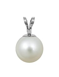 8-8.5mm White Freshwater Pearl Pendant Round "AAA" with 14K White Gold 18" Chain in Gift Box