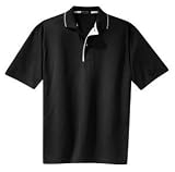 Sport-Tek - Dri-Mesh Sport Shirt with Striped Collar Black/White-3XL