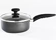 Proctor Silex 52510 Aluminum Nonstick Softhandle 3 Quart Covered Sauce Pan, Black