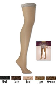 3-Pack Hanes Silk Reflections Transparent Thigh Highs Hosiery 0A664, Black, EF