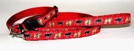 Designer Pug Dog Leash - Blue Pug Leash - Four Feet Long - Made in USA