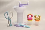 [New Arrival] Kidsme Food Feeder Combo 3 (2 Food Feeders of Small and Large Size, Baby Food Grinder, Soft Bite Spoon, Food Scissors)