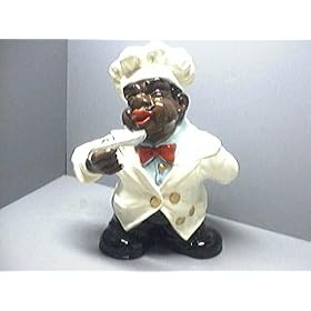 PAPPY Black Chef Mose 3-D Large 14 COOKIE JAR Mammy by KMC/KK-BlackAmericana