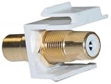 RCA Keystone Insert, Female / Female Coupler, White (White RCA)
