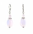 Earrings - E345 - Genuine Pink Opalite Gemstone and Fire Polished Glass Beads ~ Oval