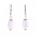Earrings - E345 - Genuine Pink Opalite Gemstone and Fire Polished Glass Beads ~ Oval