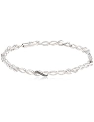 Sterling Silver Black and White Diamond Bracelet (1/4 Cttw, I-J Color, I2-I3 Clarity), 7.25"