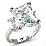 Radiant Cut Solitaire Baguette Sides CZ Ring