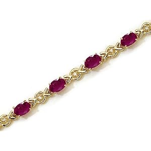 14kt Yellow Gold Diamond and Ruby Bracelet 6.70ct TW by