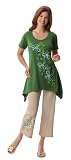 Collections Etc - 2Pc. Floral Top & Khaki Capri Set
