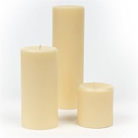 Set of 36 Hand Poured Pillar Candles, Ivory Unscented by Quick Candles