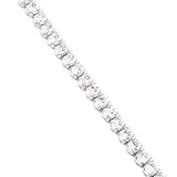 Sterling Silver 7 Oval Cut Cubic Zirconia Tennis Bracelet