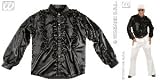 KOSTÜM -RÜSCHENHEMD SCHWARZ- ***SATINLOOK*** GRÖSSE XL (56)