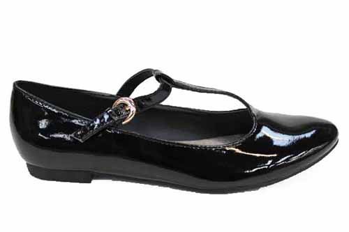 Damen Schwarze Schnallen Tbar Ballerinas Reviews