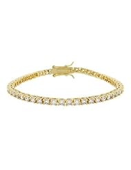 Goldtone Victorian CZ Tennis 7 Inch Bracelet