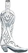 Sterling Silver Cowboy Boot Charm