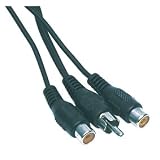 1 RCA Plug to 2 Phono Sockets Y Splitter 20cm Cable by electrosmart