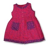 Child Sleeveless Frolic Dress in Pink with Purple Moon and Stars